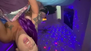 Dom trans skull fucks sub sissy trans in training