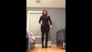 Michaela’s day off (female mask, crossdressing, breasts, booty, corset, heels, tight dress, legs)
