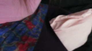 XXX She male dry humps rubs dick humping she-male cock hump pink top flower crossdressing softcore