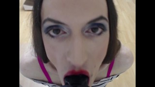skinny pale sissy dildo deepthroat – look deep in her eyes