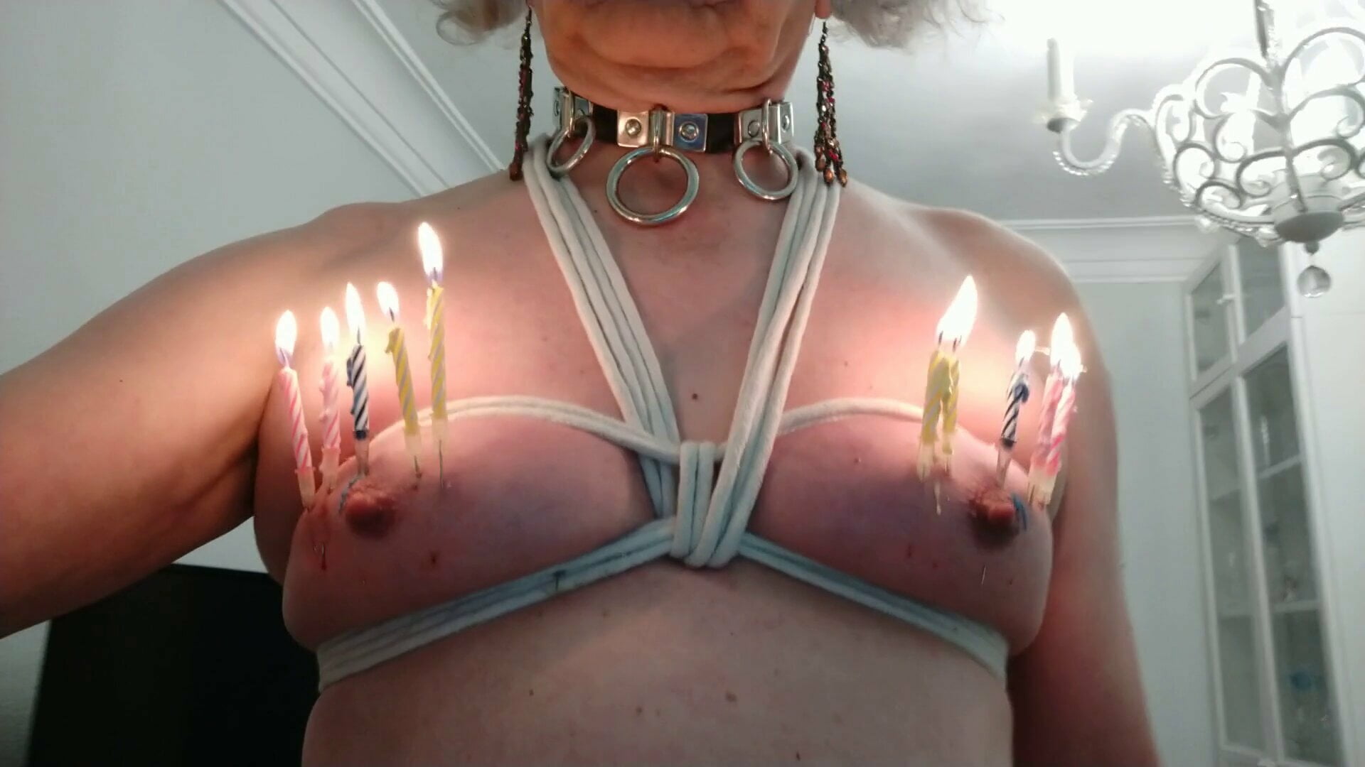Wax and needles on Carlatx's tied tits